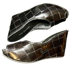 Pons Quintana Fatima Leather Wedge Mules (39)